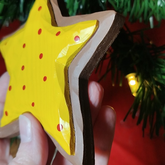 Star Ornament that looks like an Iced Sugar Cookie - Picture 7 of 9